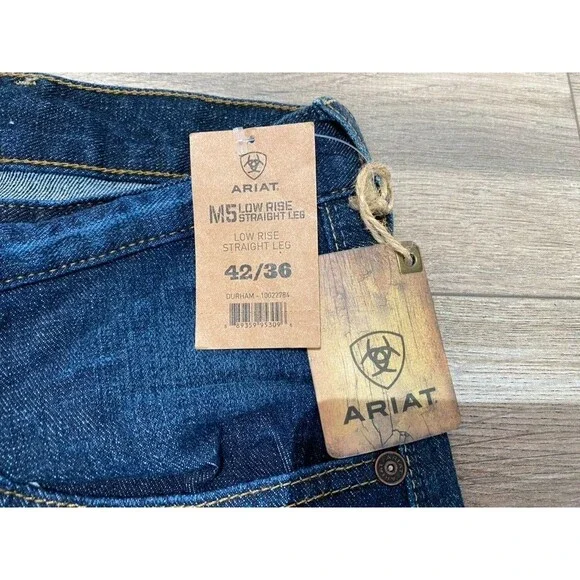 Ariat M5 Mens 42X36 Low Rise Straight Western Dark Blue Durham Denim Jeans